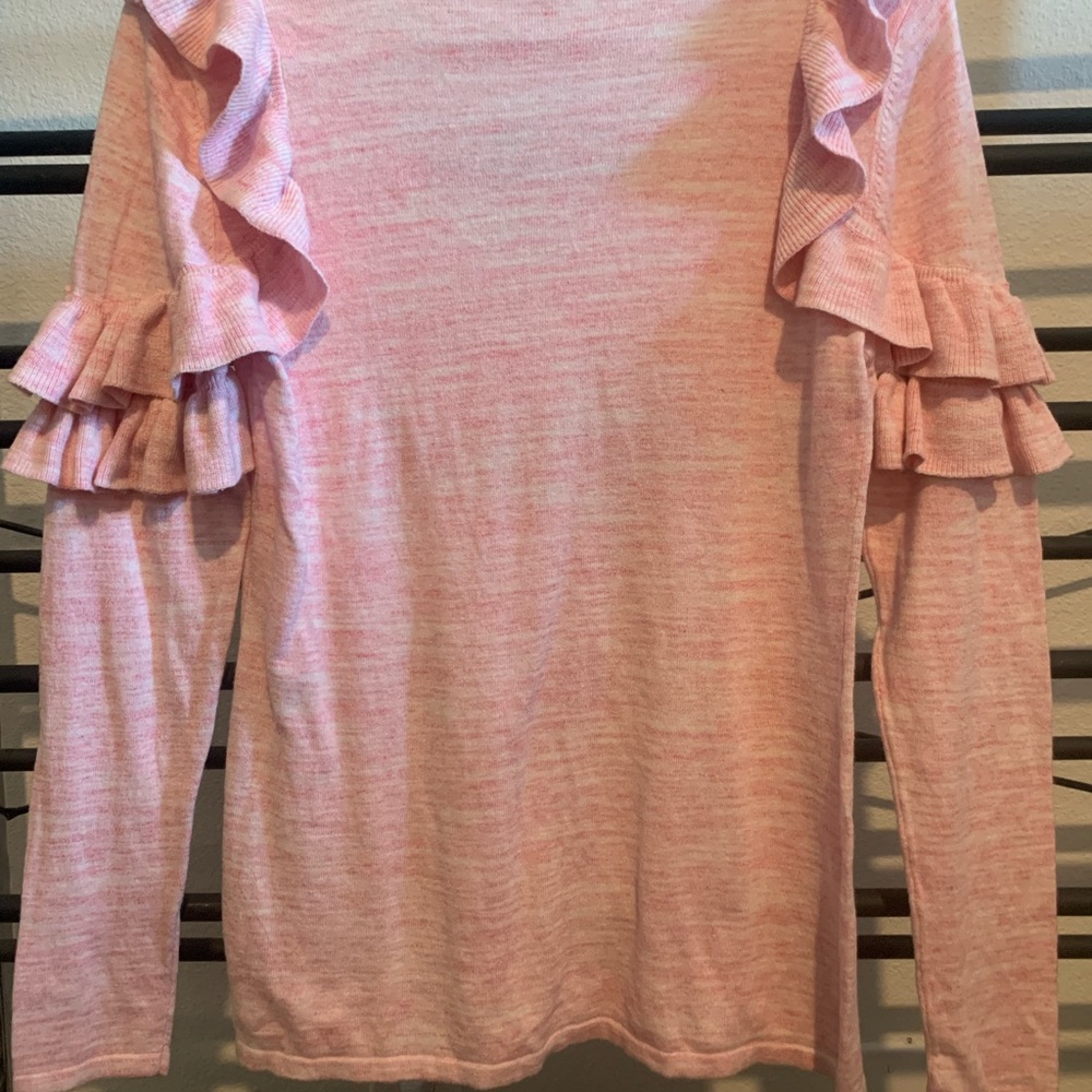 Lilly Pulitzer Light Pink Ruffle Sleeve Long Sleeve Top - Picture 5 of 8